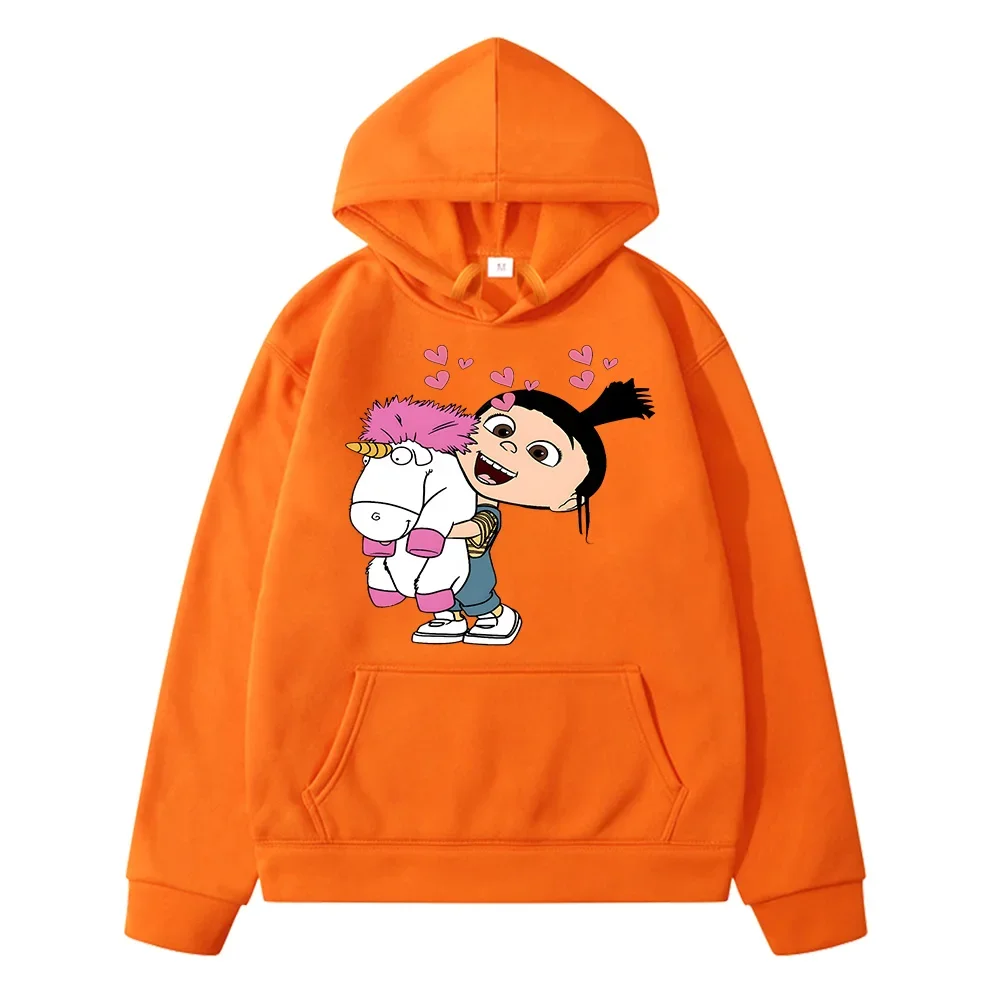 Agnes and Unicorn Cute Fashion Children Hoodies Cartoon Graphic Sweatshirts Hoody Boys/Gilrs Clothes Streetwear Tops Long Sleeve