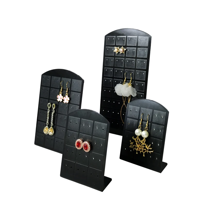 

Простая черная пластиковая подставка для серег, L-образный держатель для хранения и демонстрации ювелирных изделий