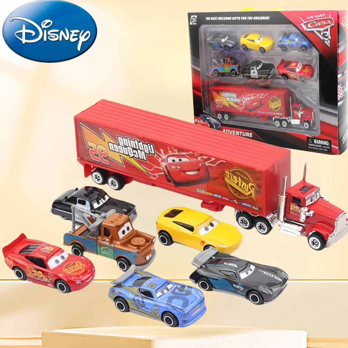 Автомобили Disney Pixar kidsToy Аниме Фигурки Молния Маккуин Портативный набор ящиков для хранения Двухслойные автомобильные игрушки для детей Подарок на день рождения