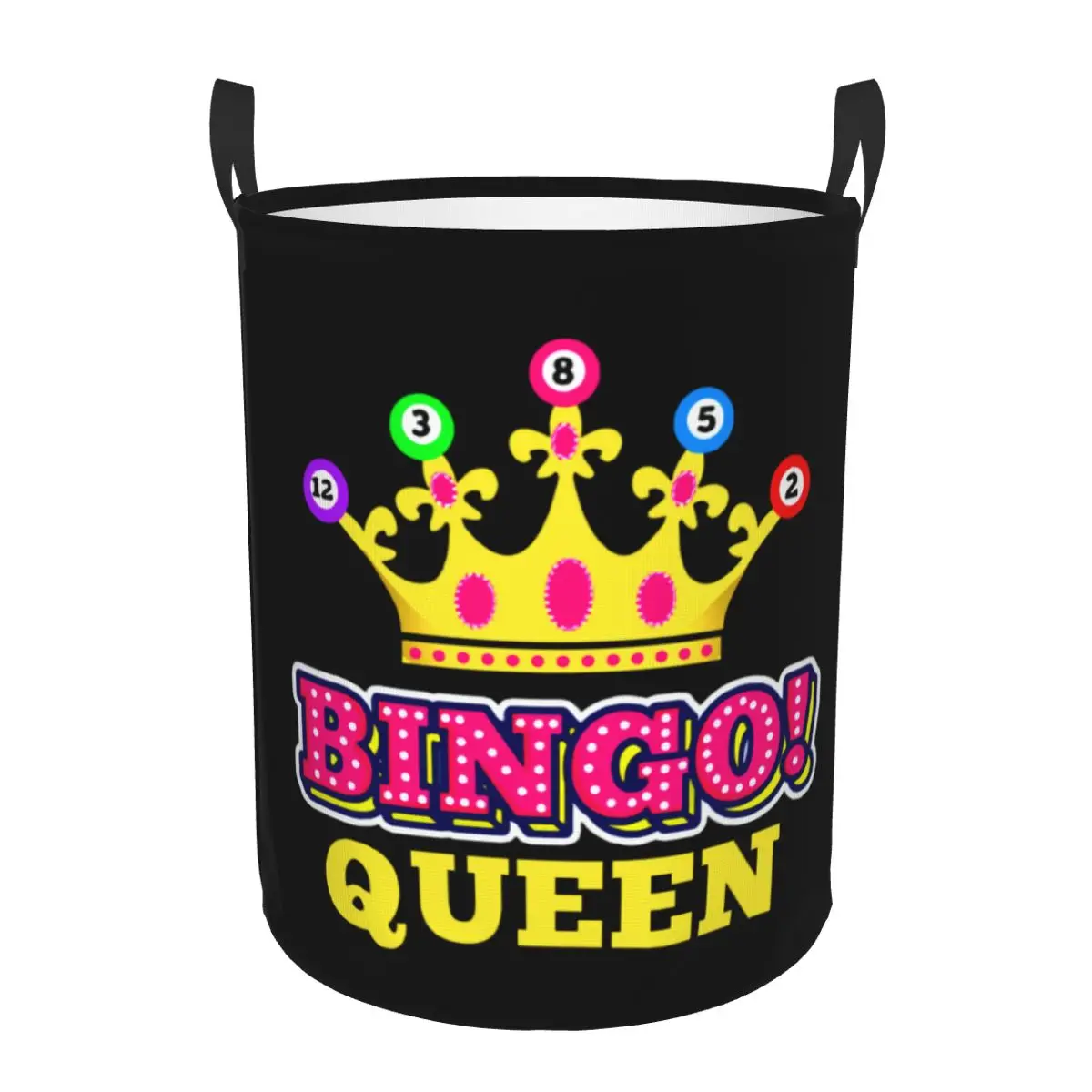 

Custom Bingo Queen Laundry Basket Collapsible Clothing Hamper Toys Organizer Storage Bins