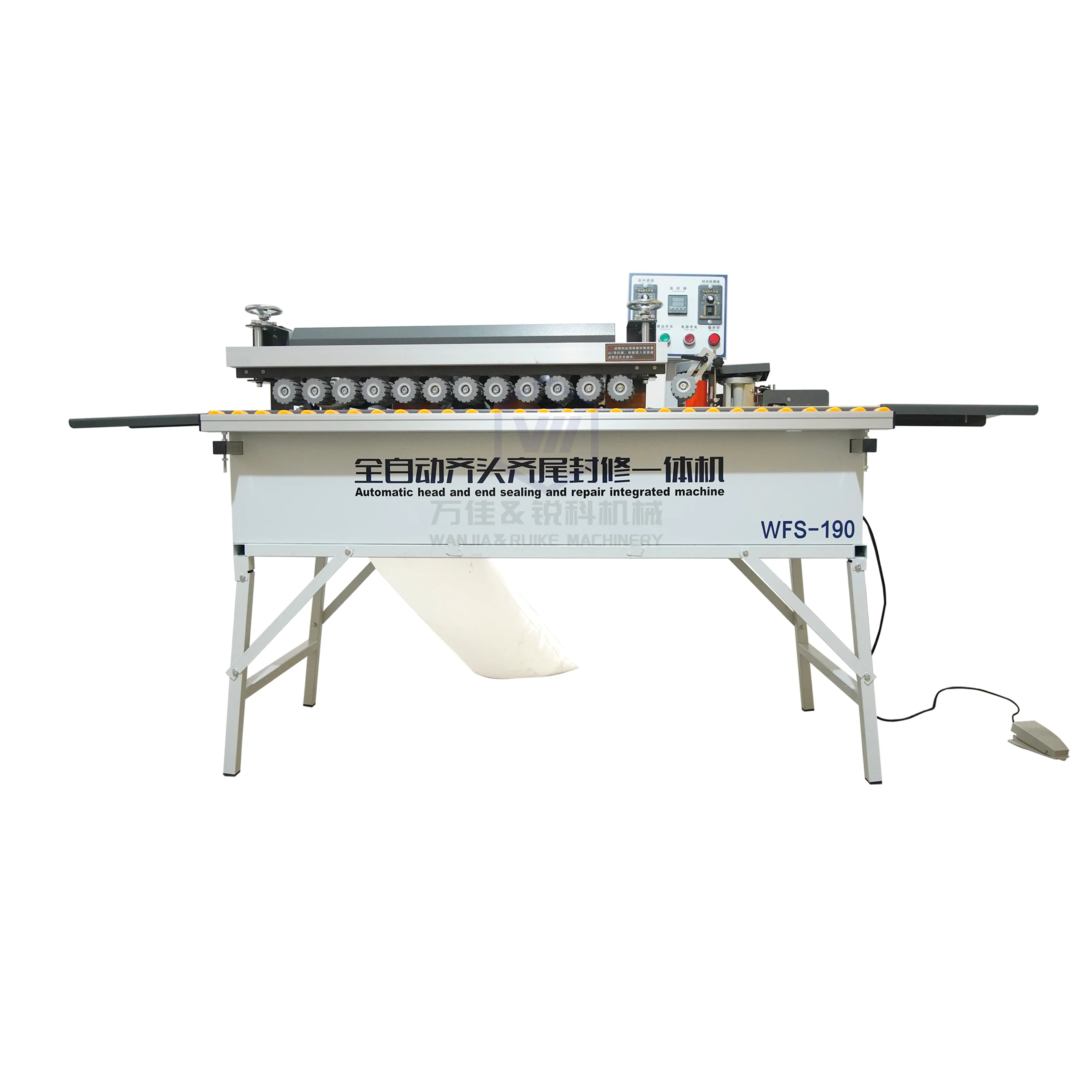 

Popular Hot sell WFS-190 Fully Automatic Edge Banding Machine Woodworking Machinery Mdf Hdf Plywood Furniture up and Down Trimmi