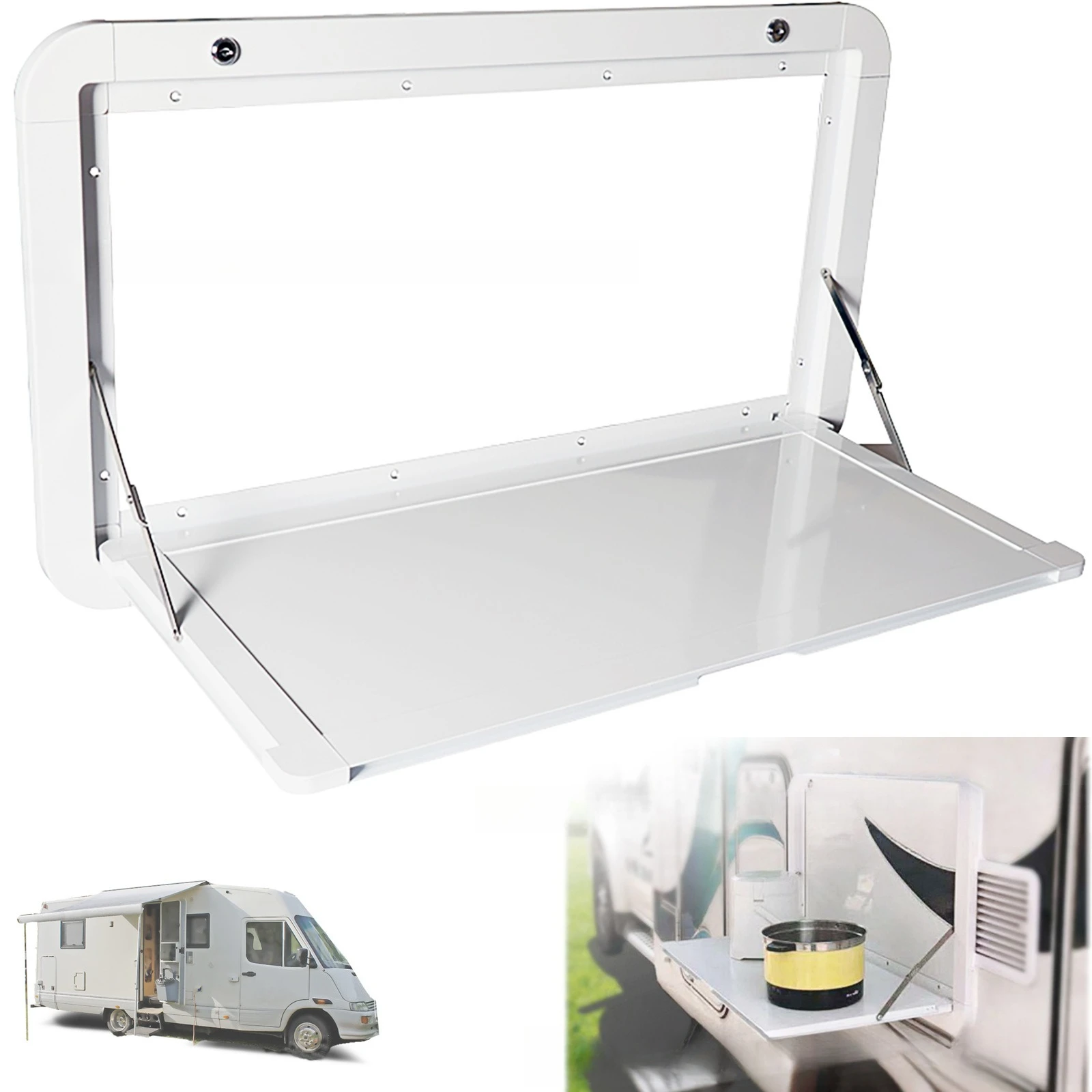 RV exterior dining table folding with lock attached car body table board car aluminum alloy extended  body