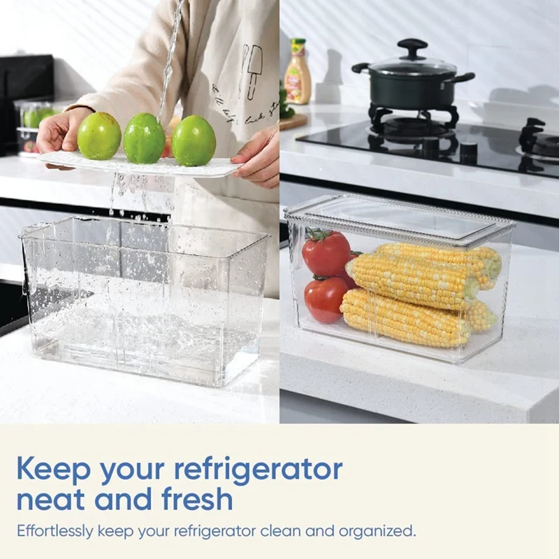 Small Sized Refrigerator Organizer Bins Large Sized Refrigerator Organizer Bins With Handles 4 Pack