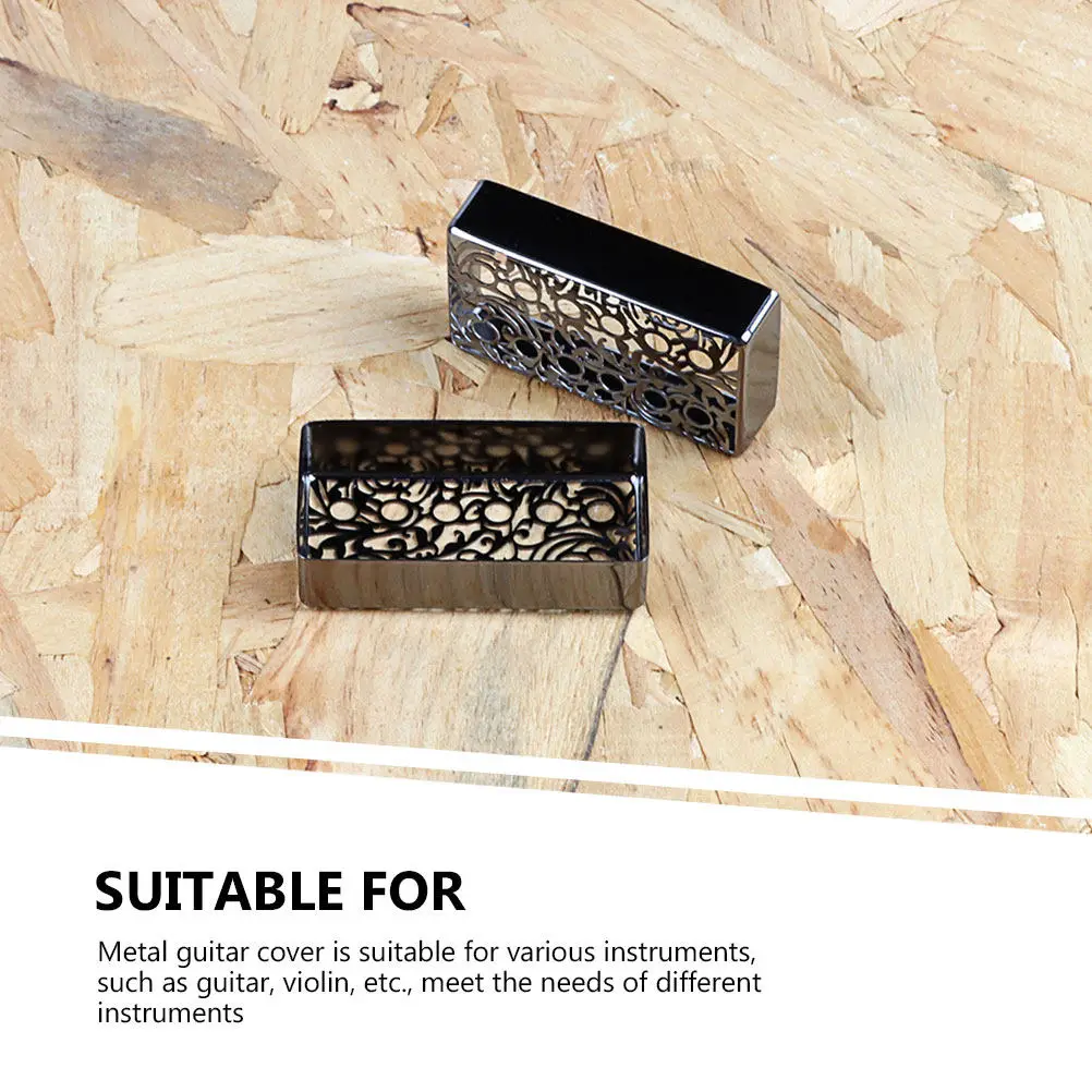 

2 шт. прочных металлических накладок для звукоснимателей электрогитары, защитные декоративные крышки, улучшающие качество записи