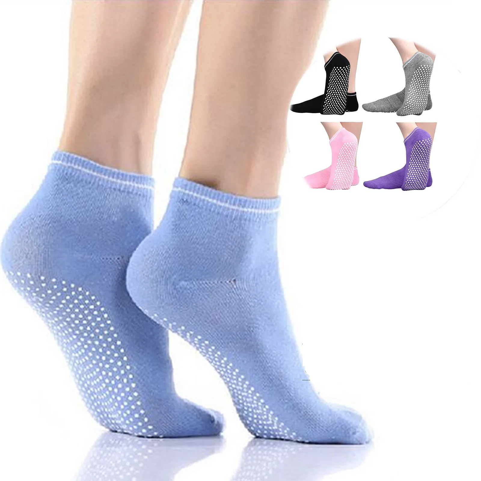 4 Pairs Slip Socks Non Slipper Yoga Trampoline Socks With Grips Sticky Home Athletic Socks For Adult Women носки женские