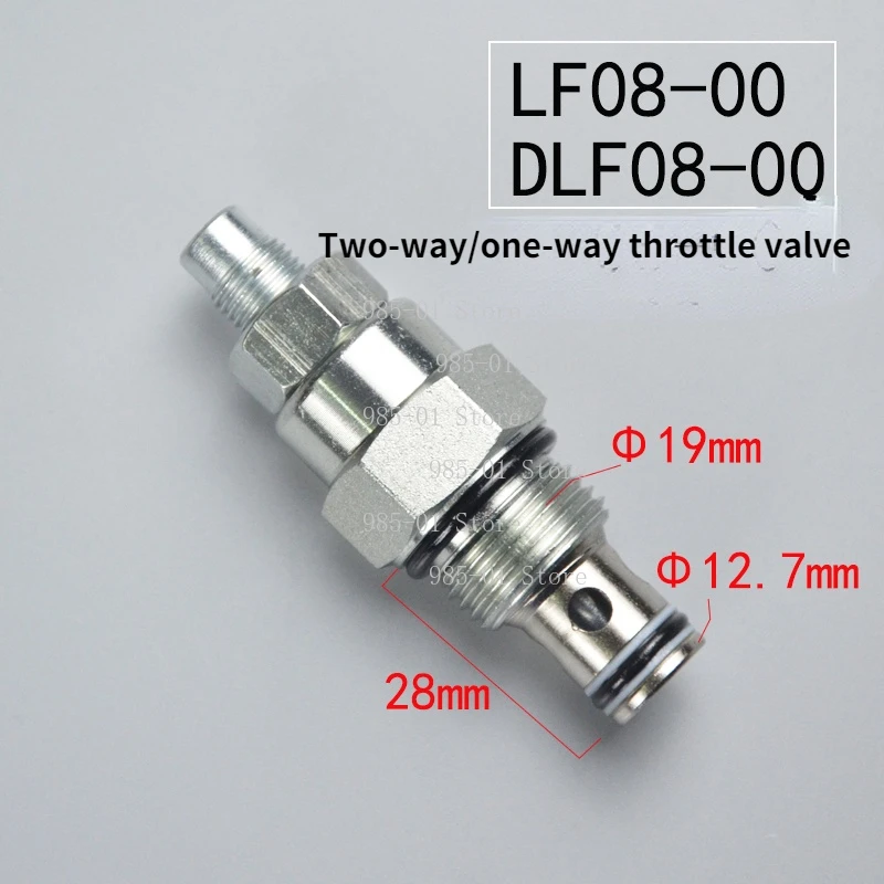 Threaded Cartridge Hydraulic Throttle Valve, LF08-00 DLF08-00 NV08 Adjustable One-way Two-way Flow Control Valve
