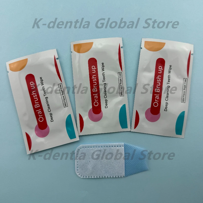 300Pcs Deep Cleaning Teeth Wipes Mint Flavor Sugar Free Oral Brush Up Finger Wipe Tooth Cleaning Aid Dental Hygiene Care Tool