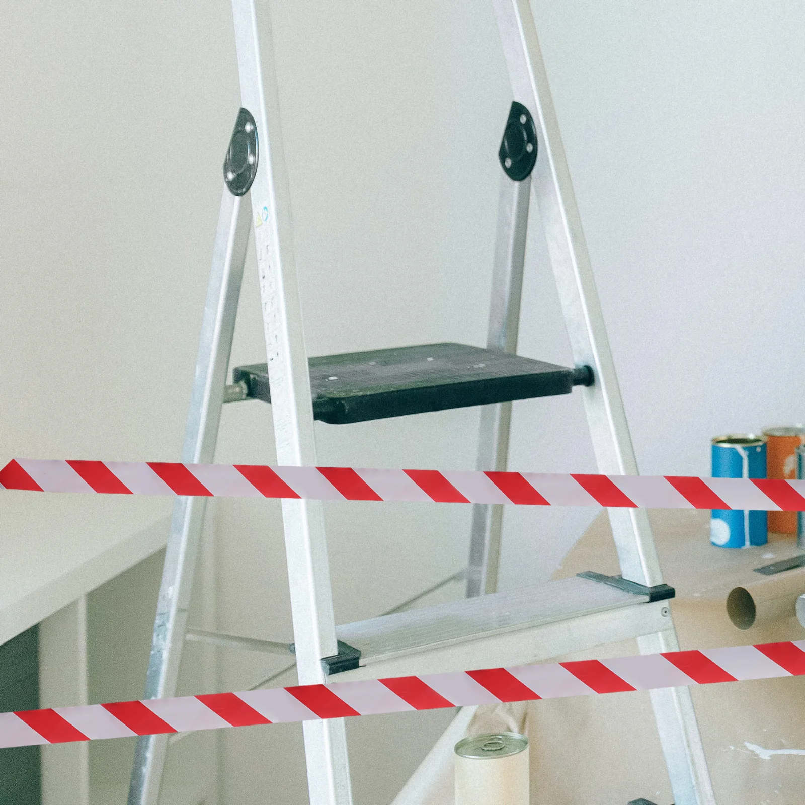 10 قطعة 10 لفات الأحمر الأبيض تحذير شريط الشريط 2.4 سنتيمتر x 50 متر مقاوم للماء الحذر المتراس حاجز السلامة البناء الخطر