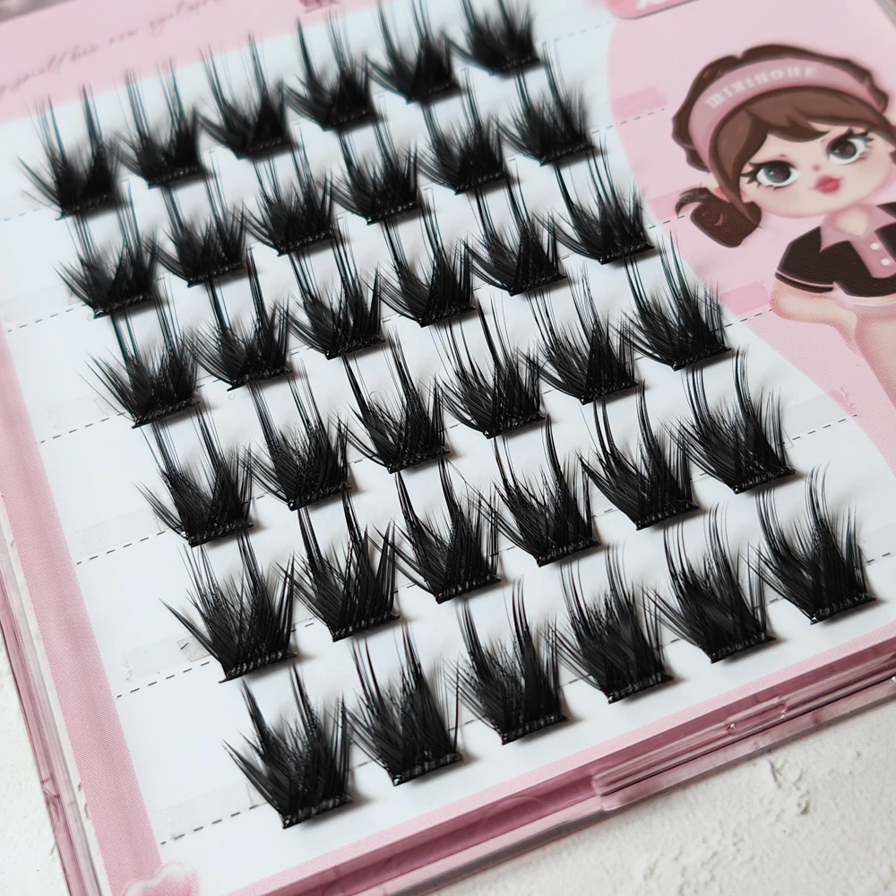 NO NEED GLUE 6 Rows Makeup False Eyelashes Cluster Natural Thick Eye Lasehs Extension Self-adhesive Eyelash Reusable