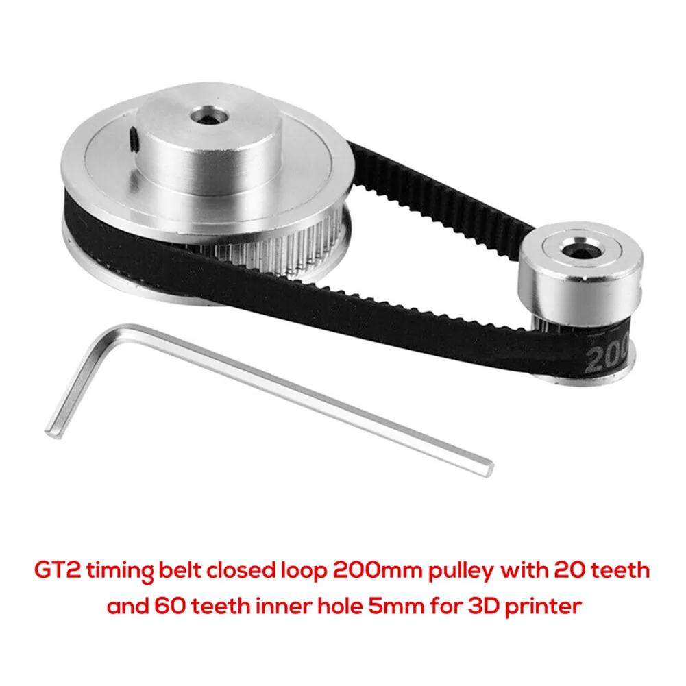 Robust Timing System Closed Loop Design with Aluminum Pulleys (20 Teeth & 60 Teeth) Suitable for Various Printer Models
