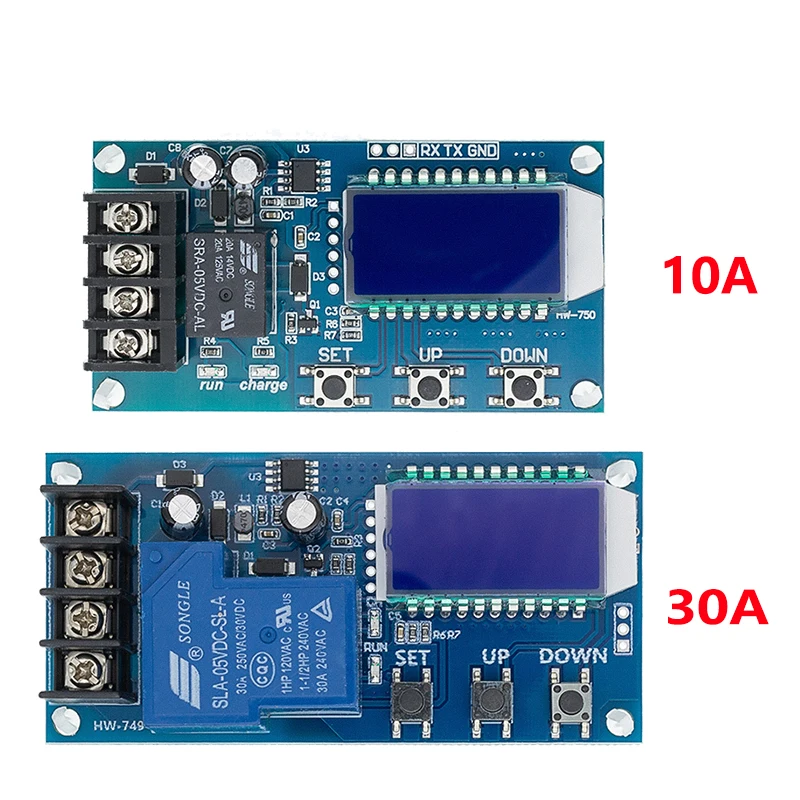 6-60v 30A 10A Lead-acid Solar Battery Charge Controller Protection Board Charger Time Switch 12v 24v 36v 48v Battery Capacity