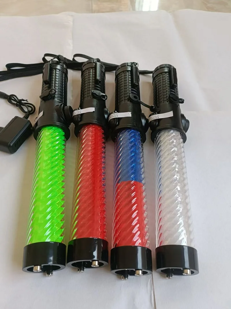 30cm/36cm Rechargeable Threaded Type PVC Warning Baton LED Emergency Light, Built-in Battery