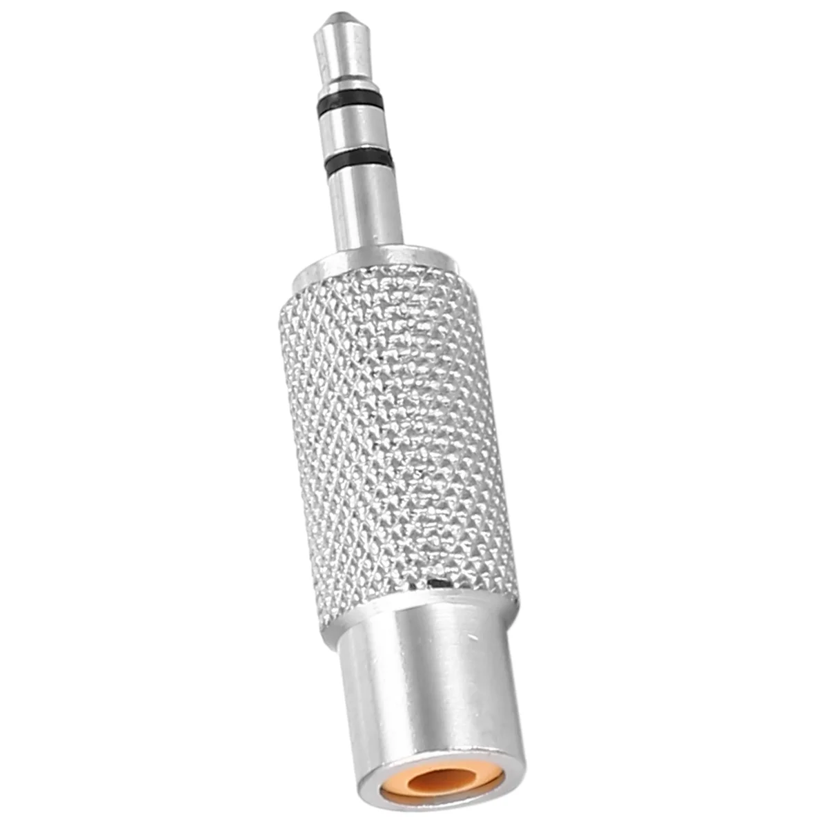 3,5-mm-Stereo-Stecker auf Cinch-Mono-Buchse, Audio-Adapter, silberfarben