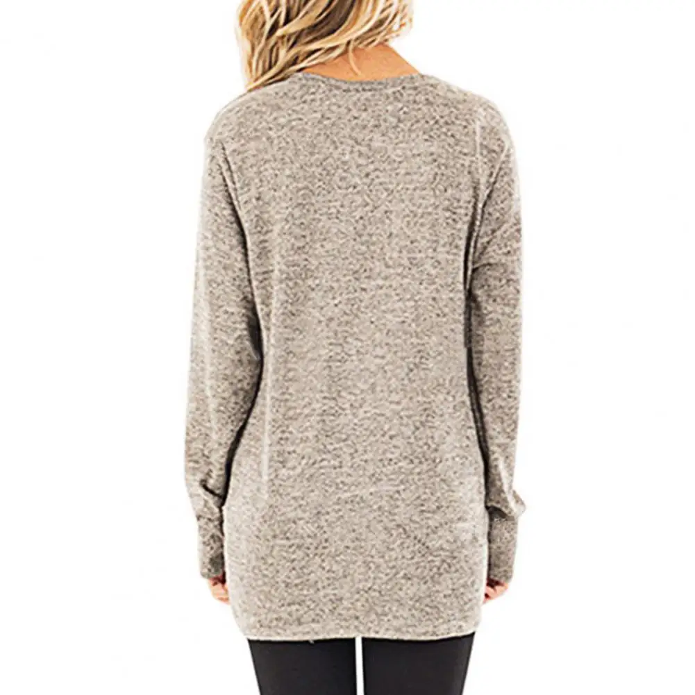 Jersey Kink, camiseta de otoño 2025, camiseta para mujer, cuello redondo, manga larga, túnica con nudo torcido, Tops, Jersey informal, Tops, ropa diaria