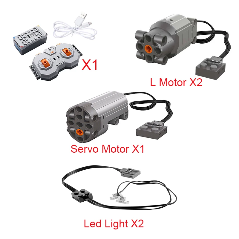 

Bricks Technical Motor Block Servo Moc L High Speed Brick Led Light Set Kit Lights Building Blocks Compatible For Jiestar 91102