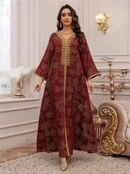 Eid Ramadan Muslim Women Dress Turkey Morocco Muslim Abaya Kaftan Party Dubai Elbise Islam Long Robe Femme Vestidos Largo 2024