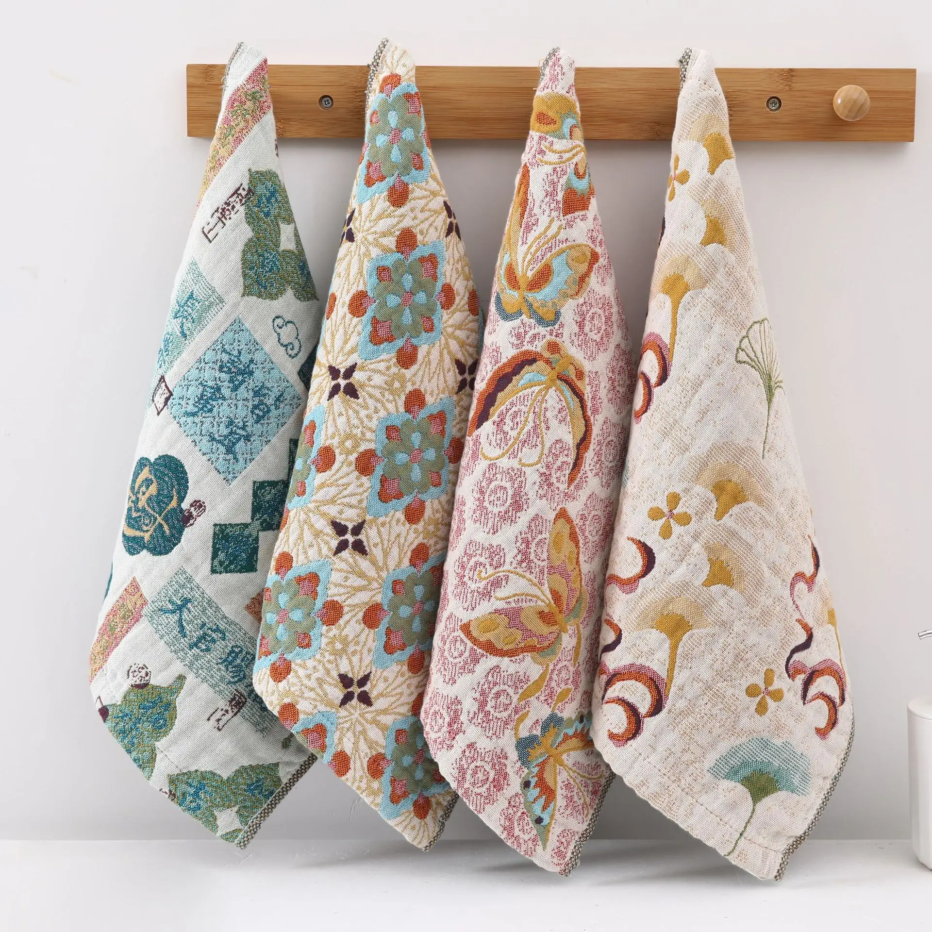 1pc 36x36cm Large Hand Towel 4 Layer Cotton Gauze Pure Cotton Dish Cloth Quick Dry Tea Towel Home Restaurant Kitchen Towel