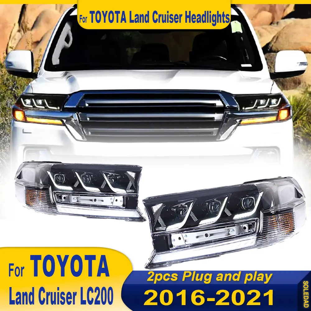 

Светодиодные фары для Toyota Land Cruiser LC200 2016-2021: фары с функцией поворотников, автомобильные аксессуары