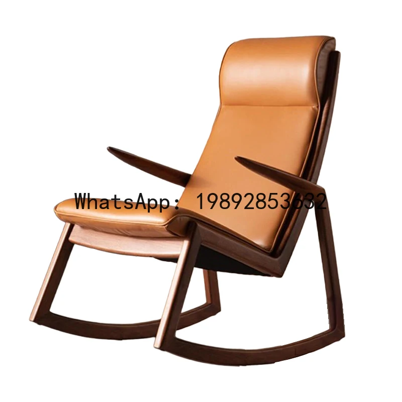 

B1 Solid Wood Rocking Chair Simple Luxury Leisure Chair Living Room Lazy Sofa Adult Balcony Rocking Chair