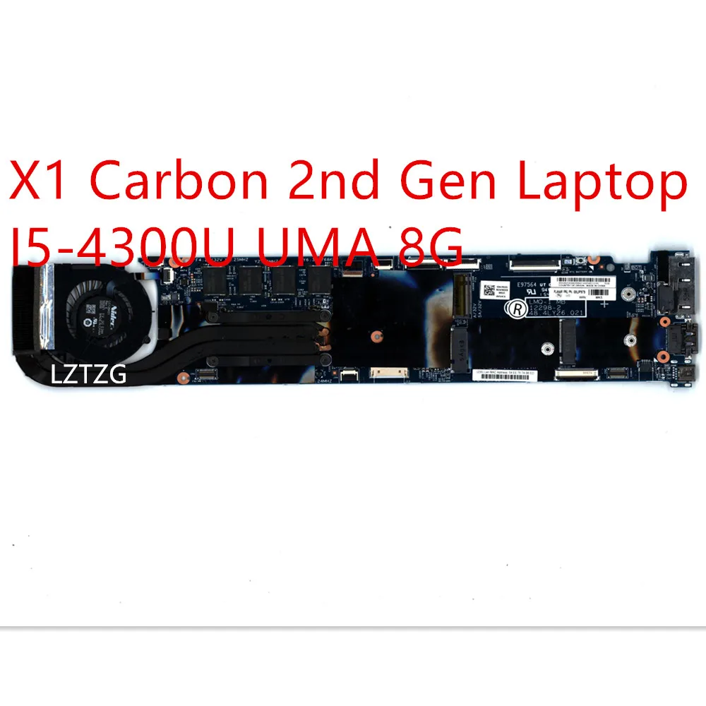 

Motherboard For Lenovo ThinkPad X1 Carbon 2nd Gen Laptop Mainboard I5-4300U UMA 8G 00HN767 00HN779 04X5590 04X6407 00UP979