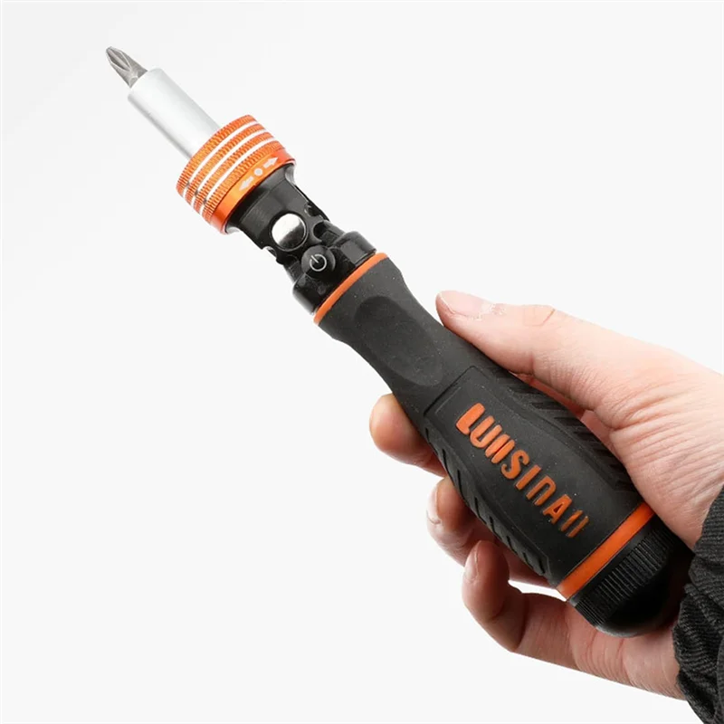 ชุดไขควงวงล้อแม่เหล็ก Square, Hex, Cross, Slotted Bits พร้อมที่จับตามหลักสรีรศาสตร์-AS97