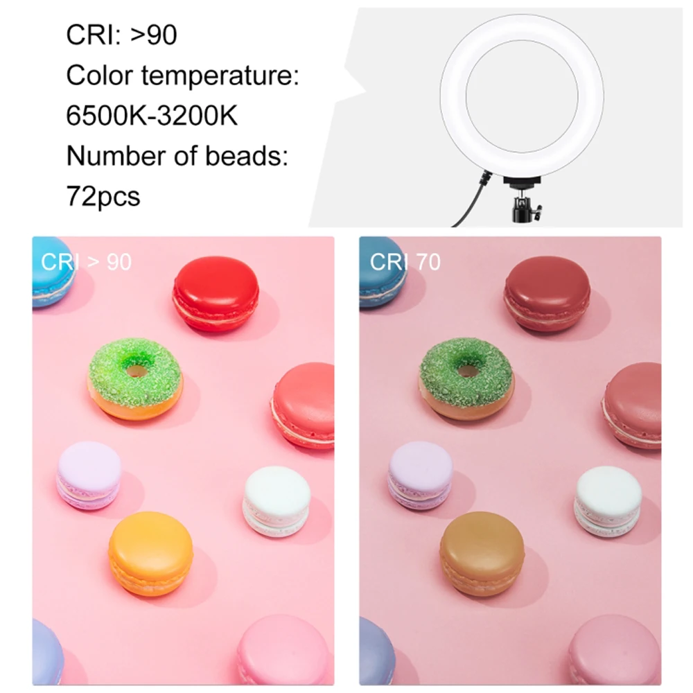 PULUZ 6.2 pollici USB 3 Modalità di Dimmable LED Ad Anello Sulla Fotocamera Luce Video con Scarpa Freddo Treppiede Testa A Sfera