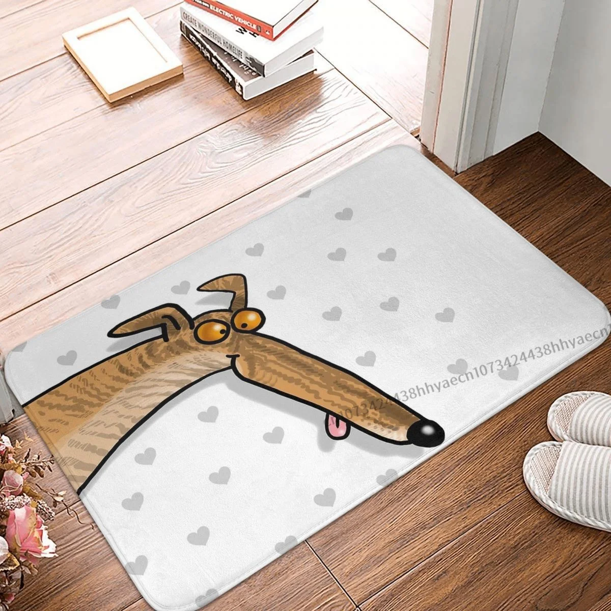 Geryhound Greyhounds Dog Anti-Slip Doormat Bath Mat Brindle Derp Hallway Carpet Welcome Rug Bedroom Decorative