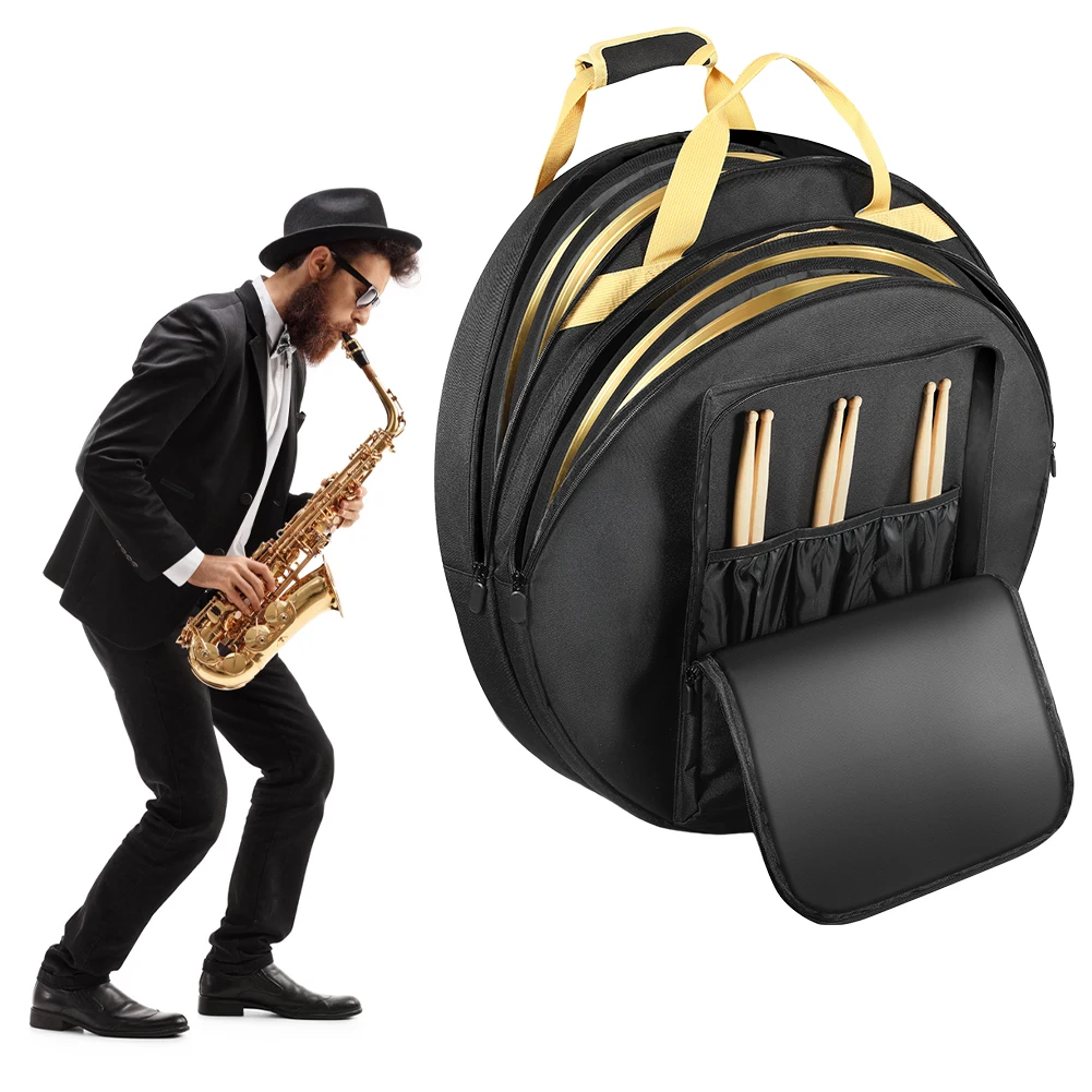 

22inch Cymbal Bag Cymbal Case Handles and Backpack Straps Carrying Case Waterproof Shockproof for Drum Cymbals and Accessories