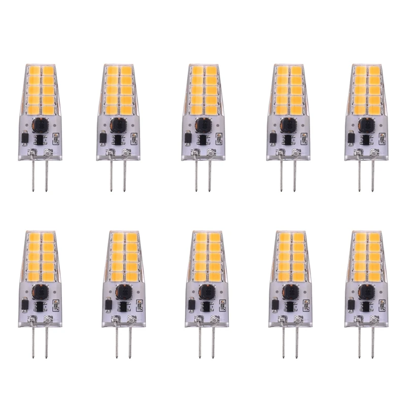 10PCS G4 LED Bulb AC/DC12V-24V 3W LED G4 Light 20LED 360 Beam Angle Light 2835SMD Replace 30W Halogen Lamp,Warm White-AD23