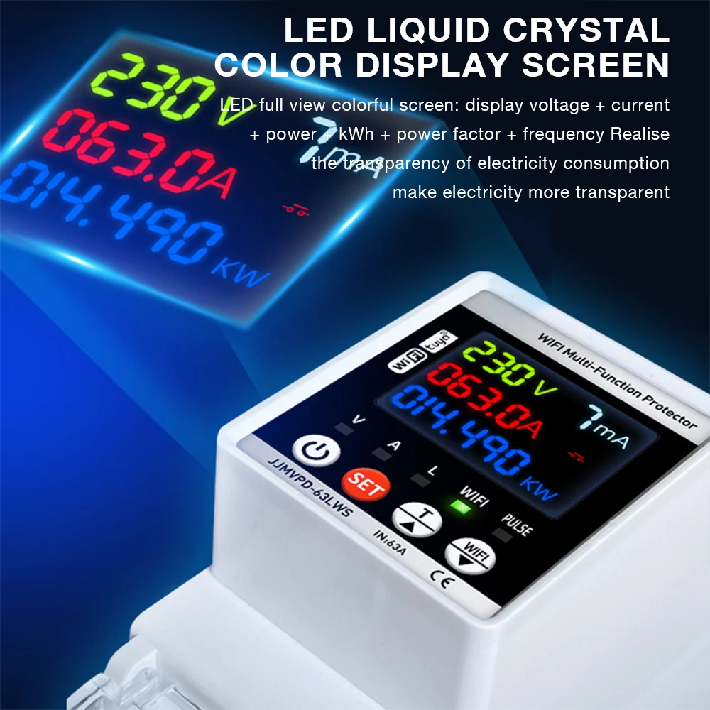 Medidor de potencia WiFi con pantalla a color y protección