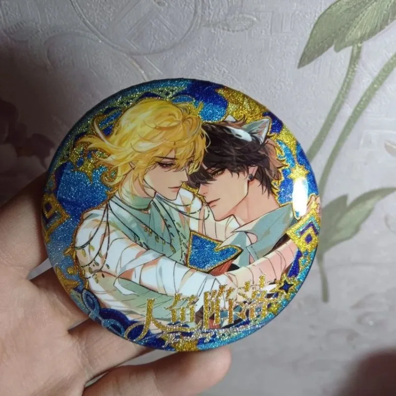 58mm Round Tinplate Button Badge Hidden Rare Ocean Fantasy Male Figure Metal Lapel Pin Itabag Backpack Collectible Gift