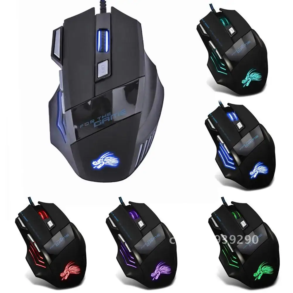 

5500DPI LED Optical USB Wired Gaming Mouse 7 Buttons Gamer Computer Mice for computer laptop desktop PC Dropship