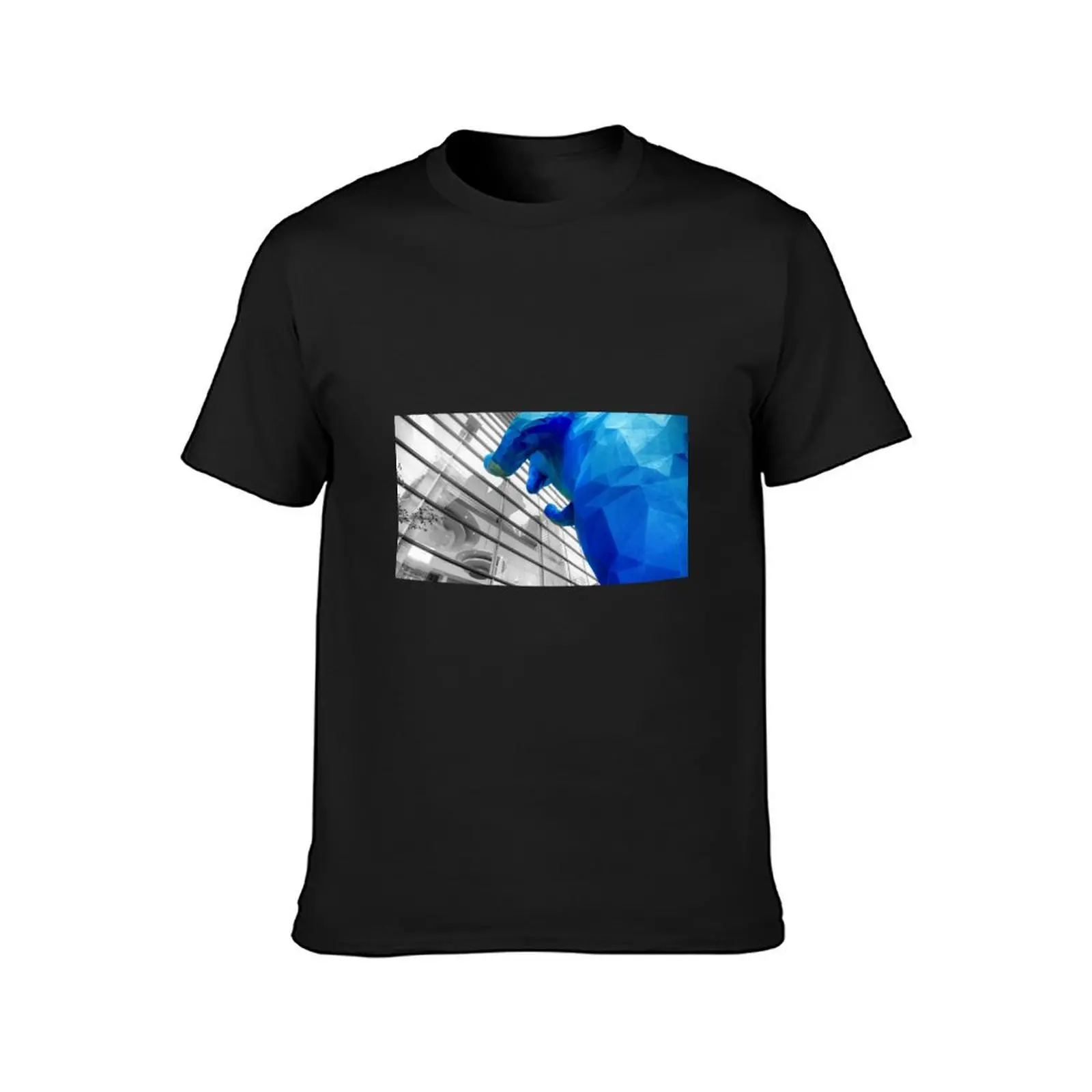 Big Blue Bear Of Downtown Denver In Selective Color - A Panoramic View T-Shirt animal prinfor boys black t shirts for men