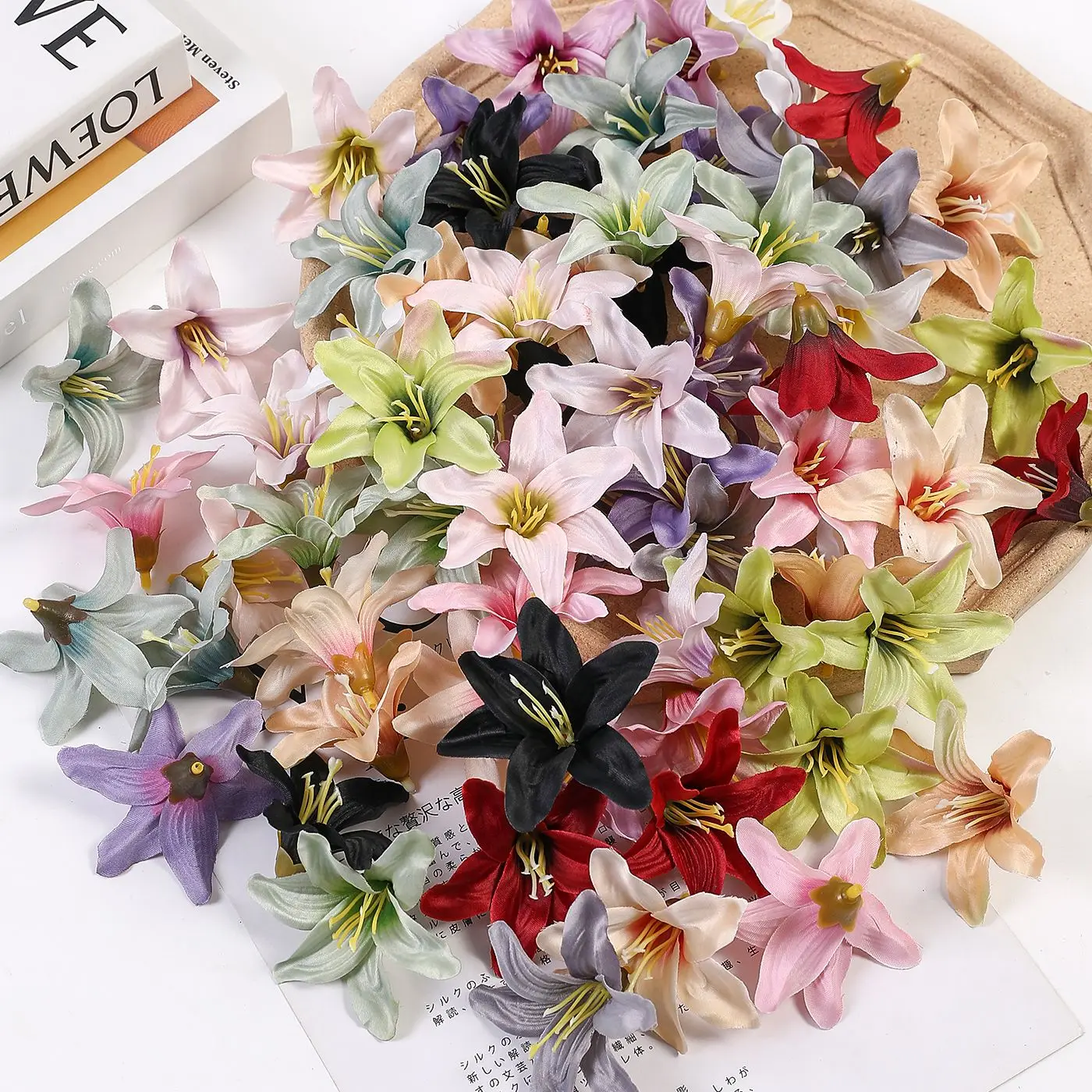 10/20/50 Pcs Silk Artificial Flower Lily Flower Head DIY Crafts Scrapbooking Home Wedding Room Party Wreath Decor Accessories