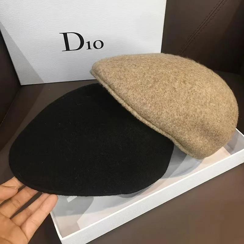 

Autumn Winter Newsboy Cap - British Retro Wool Beret Korean Style Unisex Warm Peaked Hat, Fashionable Winter Beanie