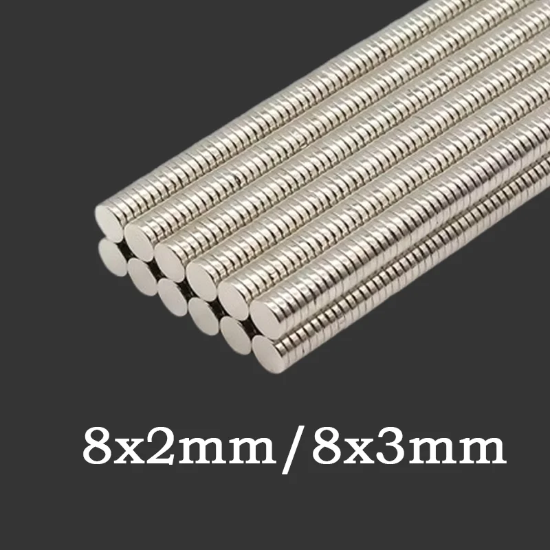 8X2MM/8x3mm Small Circular Magnet - Suitable for Laboratory, Scientific Industry, Photo Wall, Decoration, and Tool Storage