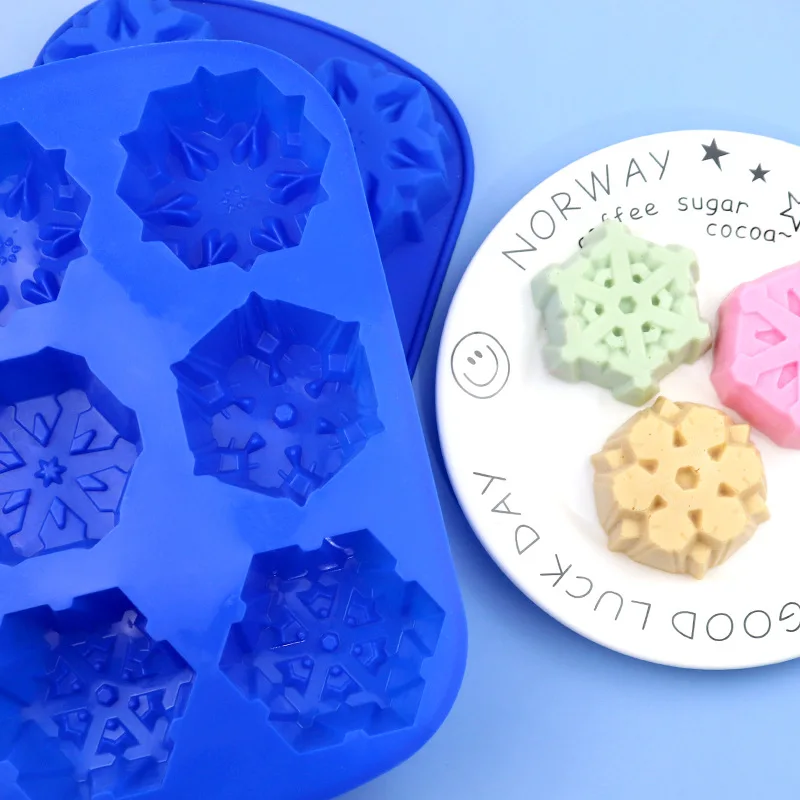 Christmas Series Silicone 6 Even Snowflake Cake Mold Rice Cake Hair Cake Mould XG041