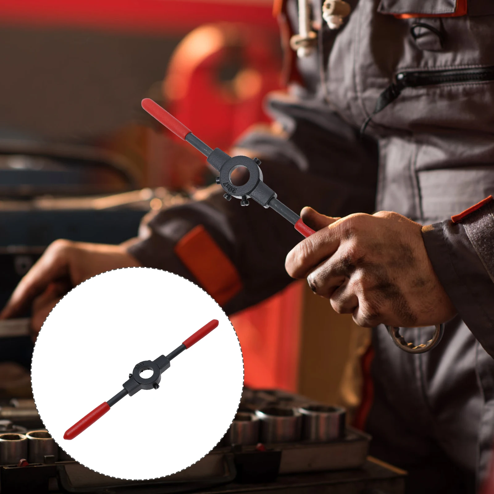 

Manual Die Stock Spanner Threading Tool Adjustable Steel Wire High Speed Child Holder Metal Wrench Thread Maker