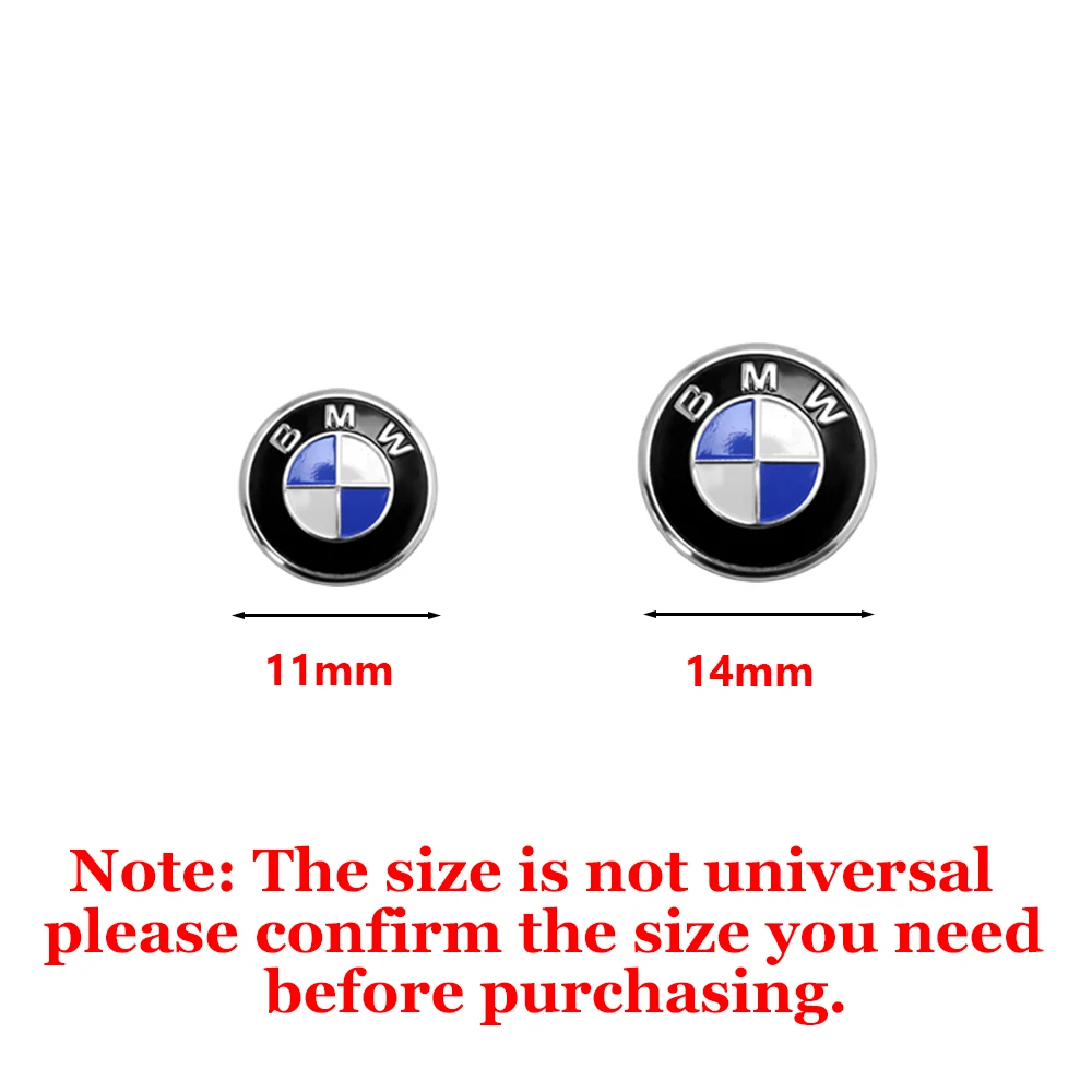 11/14mm chave remota do carro emblema emblema botão de rádio adesivo para bmw m desempenho e46 e47 e49 f30 f80 e36 e46 e93 e92 f34 f31 z4 x7