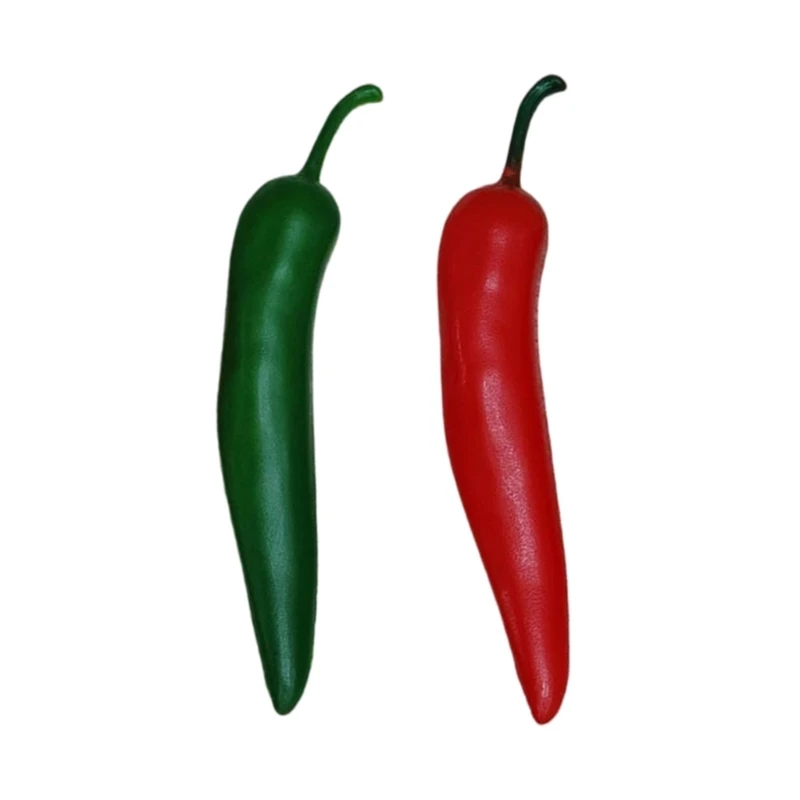 Set of 6 Realistic Artificial Chili Peppers for Creative Projects Faux Vegetable