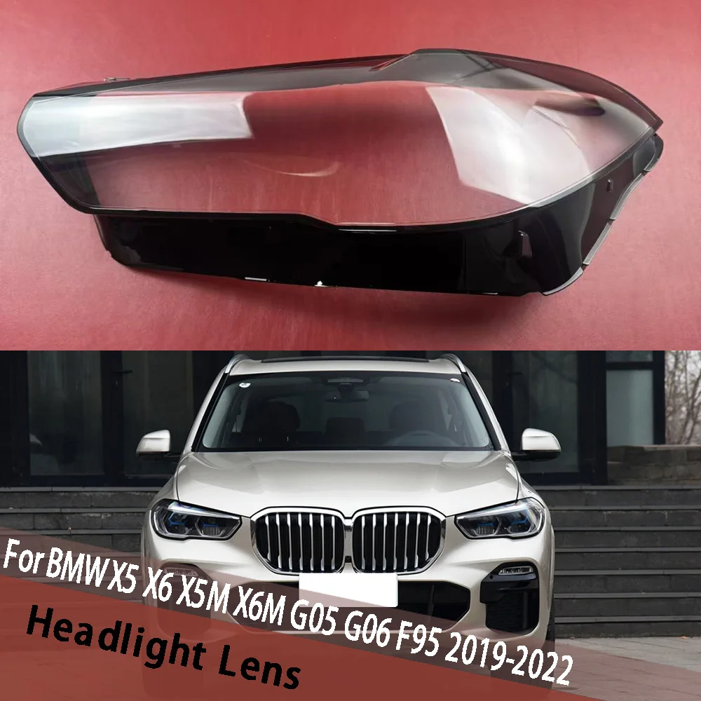 

For BMW X5 X6 X5M X6M G05 G06 F95 2019 2020 2021 2022 Headlamp Transparent Lampshade Shell Masks Headlight Cover Lens Plexiglass