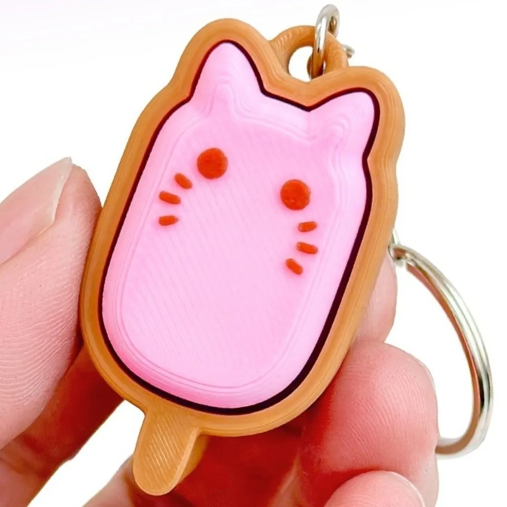 Creative Chocolate Ice Cream Clicker Keychain Fingertip Button Cartoon Ice Cream Keychain Plastic Mini Funny Fidget Travel Gift