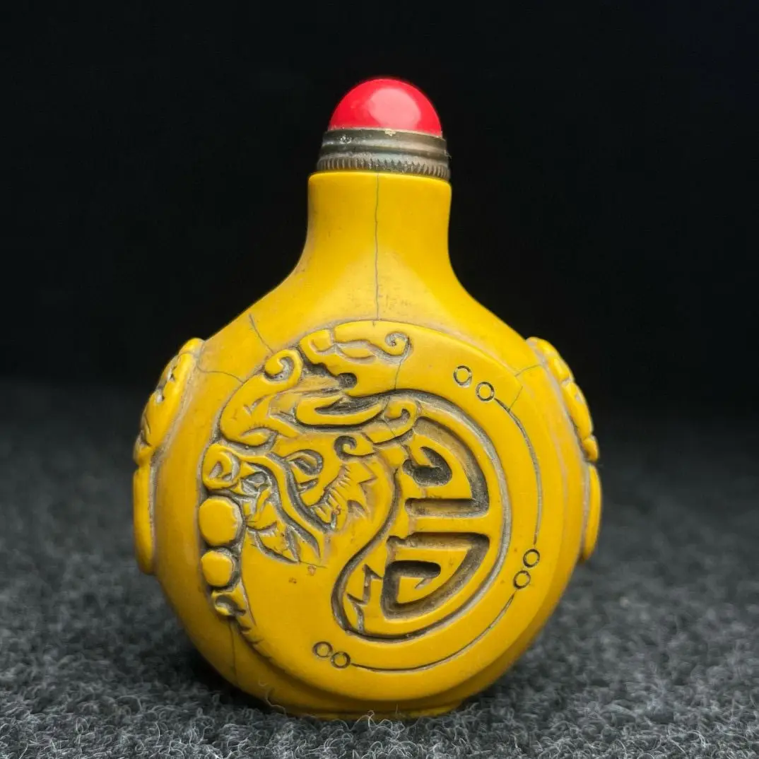 Retro Good luck dragon and phoenix Snuff Bottle mini bottle