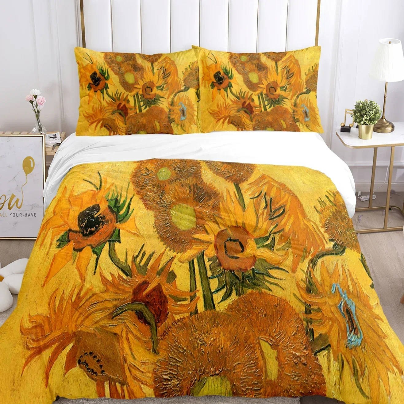 

Van Gogh Art Cute Kawaii Comfortable Duvet Quilt Cover Pillowcase Bedding Set Children Bedroom Decoration Home Textile