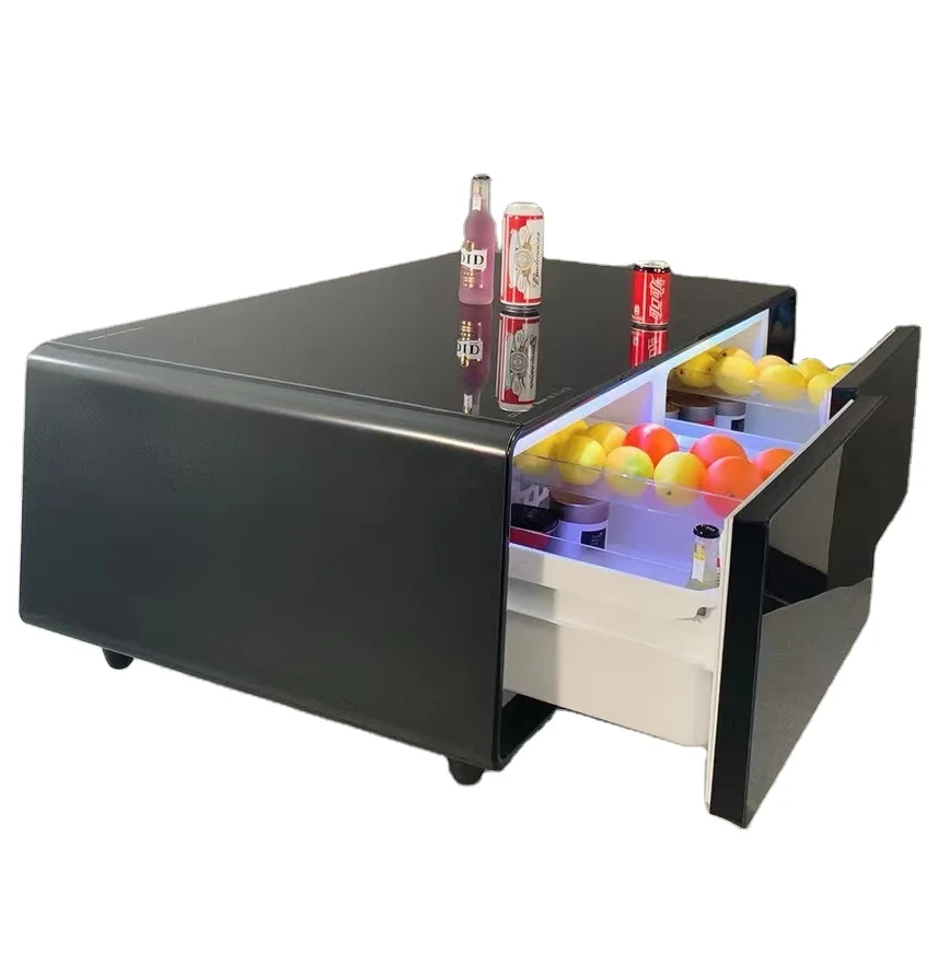 Smart Coffee Table, TB135 Tempered Glass Coffee Table,  Fridge Drawers Smart Coffee Table For Living Room Home Furniture, Modern