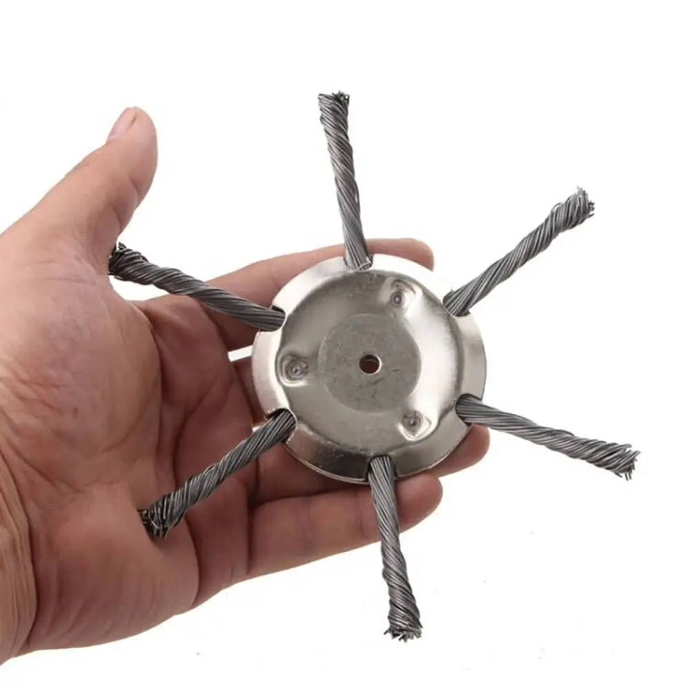 1 Stücke Neue Stahldraht Rad Rasenmäher Kopf Entfernung Moos Rost Pinsel Disc Unkraut Bürstenkopf 6 zoll Universal Rasentrimmer Kopf