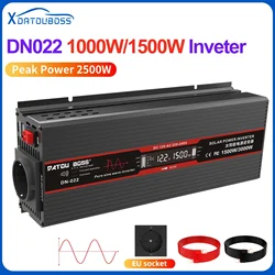 DATOUBOSS Pure Sine Wave Inverter Power Inverter 12V to 220V Pure Sine Inverter Continuous Power 1500W With USB 5V 2.1A Plug