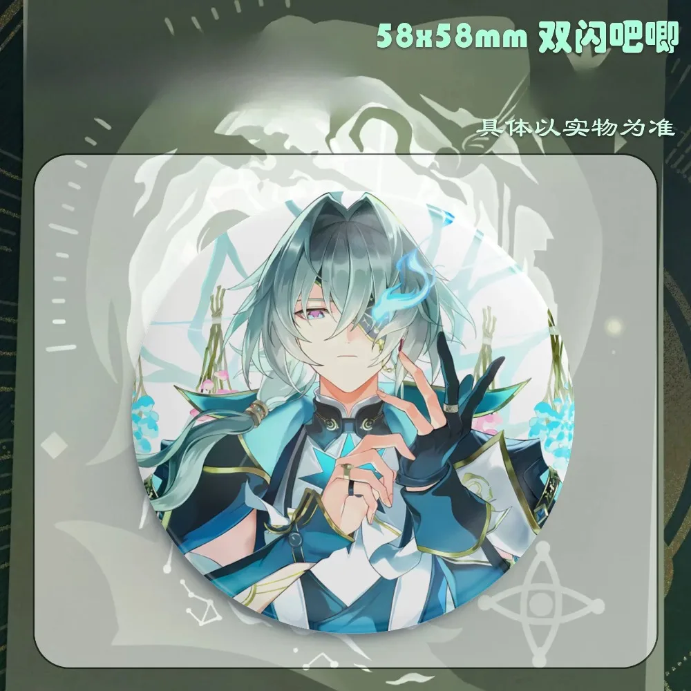 Honkai: Star Rail Game Double Flash Badge Cartoon Anime Character Anaxagoras Anaxa Pin Decorative Cosplay Brooch Accessories