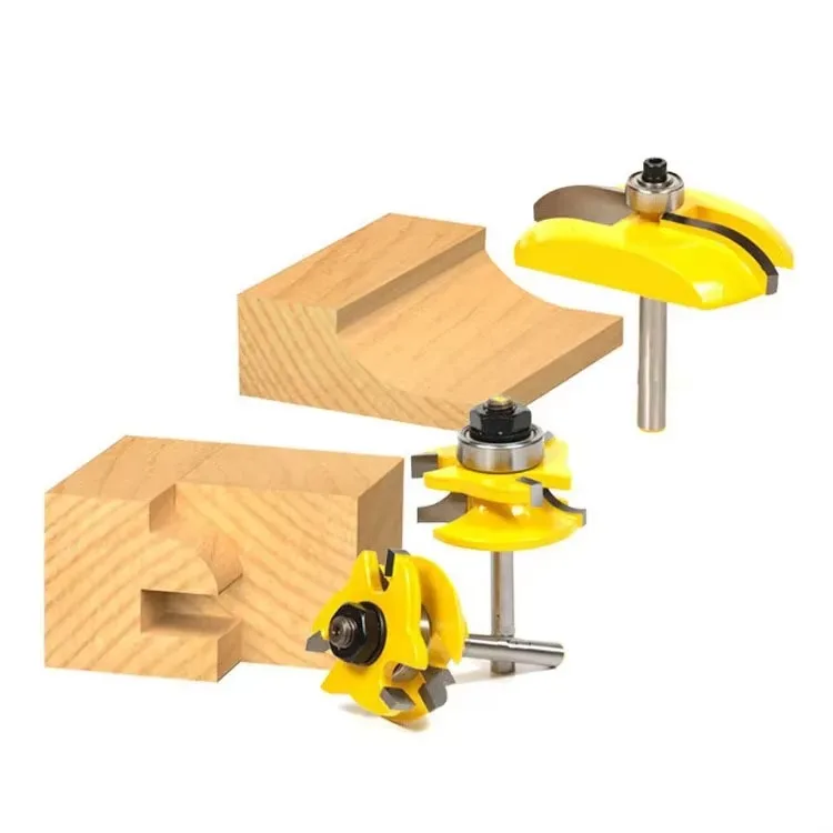 

3 шт./компл., 1/4 дюйма, 6,35 мм, фреза с хвостовиком, резьба по дереву, шип, комбинированный нож, нож для двери шкафа, ножи с закругленным шипом, комбинированный нож