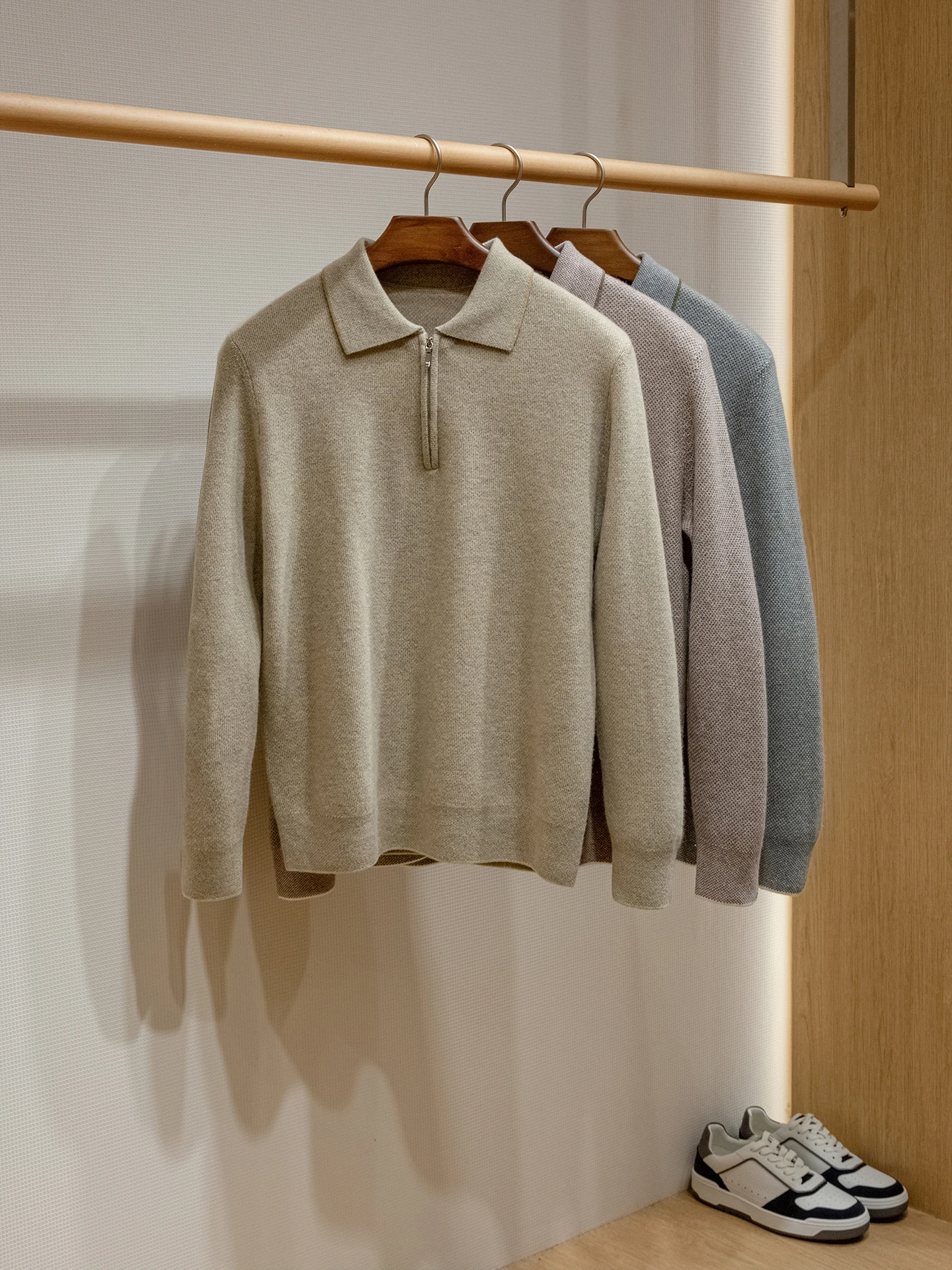 

Lambswool Camere Blend Casual Knitted Sweater Collared Men's Faion Winter Warm Long Sve Turtlene Color